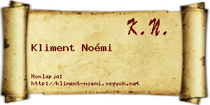 Kliment Noémi névjegykártya